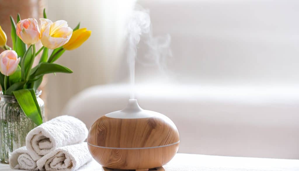Spa composition with Aromatherapy and body care items.